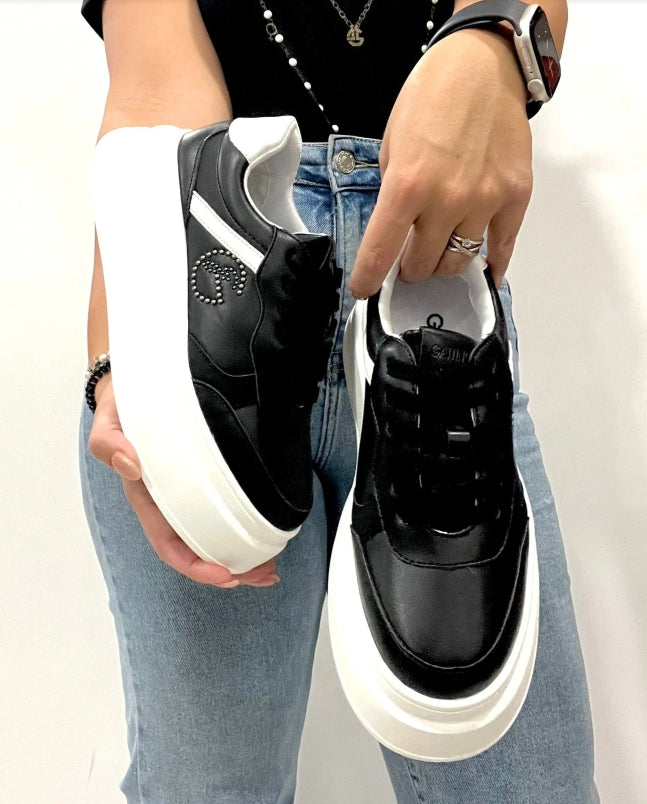 SNEAKERS PLATFORM NERO GATTINONI ROMA