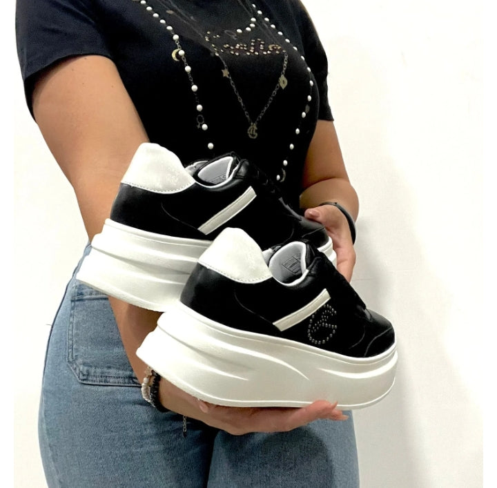 SNEAKERS PLATFORM NERO GATTINONI ROMA