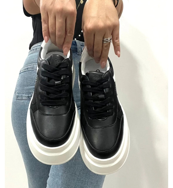 SNEAKERS PLATFORM NERO GATTINONI ROMA