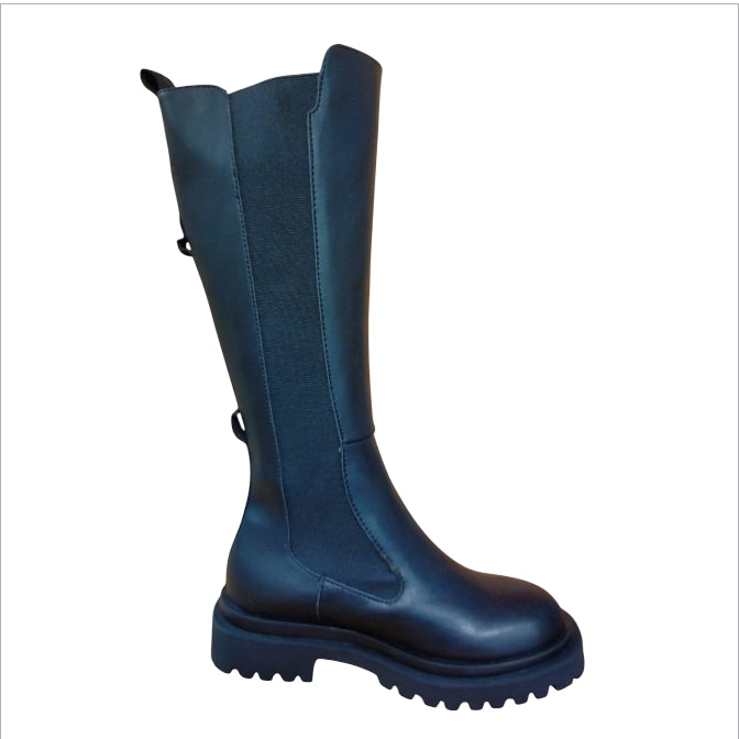 STIVALE LUNGO GATTINONI ROMA IN PELLE NERO