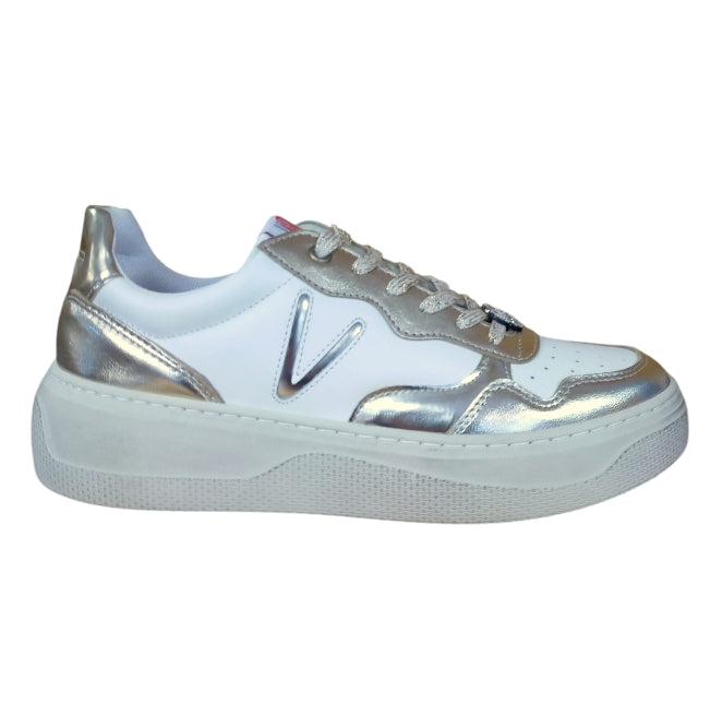 Sneakers Donna Vitamina Tu Bianco/Oro con Suola Platform