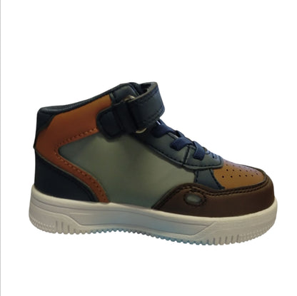 sneaker alta Melania per bambino con chiusura a strappo e lacci elastici e plantare in memory