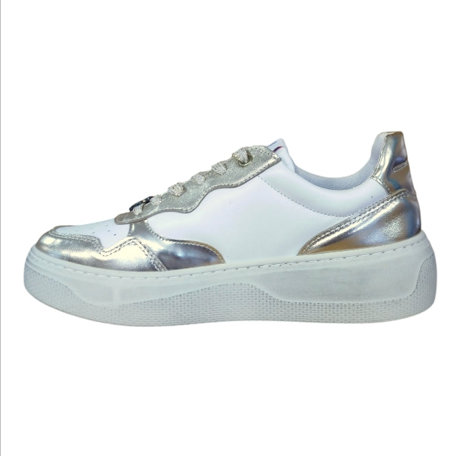 Sneakers Donna Vitamina Tu Bianco/Oro con Suola Platform