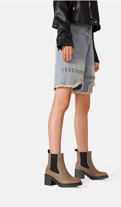 stivaletto Chelsea boots donna Queen Helena con tacco.