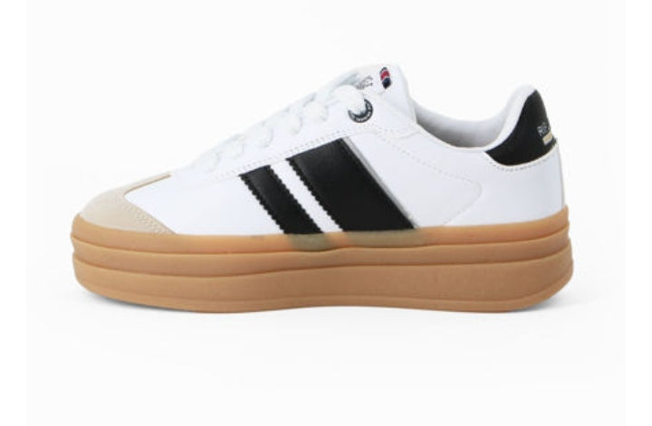 Sneakers Rifle Donna Bianche con Suola Platform e Dettagli Neri