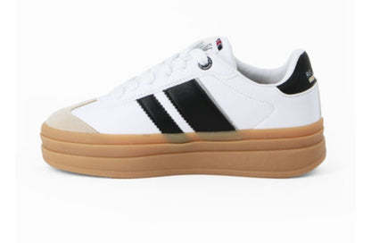 Sneakers Rifle Donna Bianche con Suola Platform e Dettagli Neri
