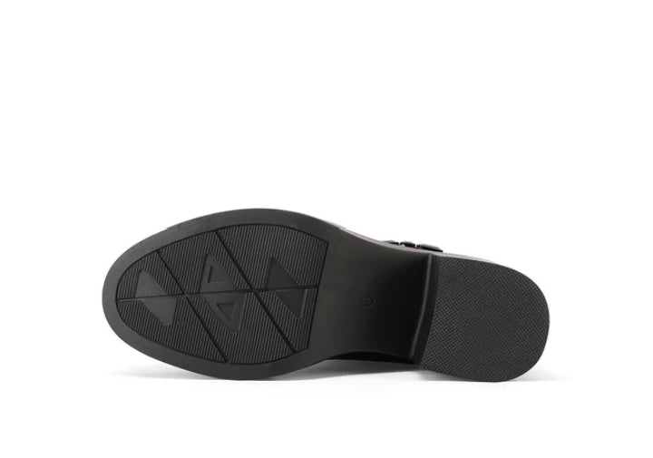 stivaletto donna con tacco Queen Helena in ecopelle nera.