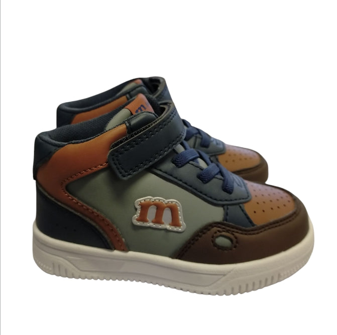 sneaker alta Melania per bambino con chiusura a strappo e lacci elastici e plantare in memory