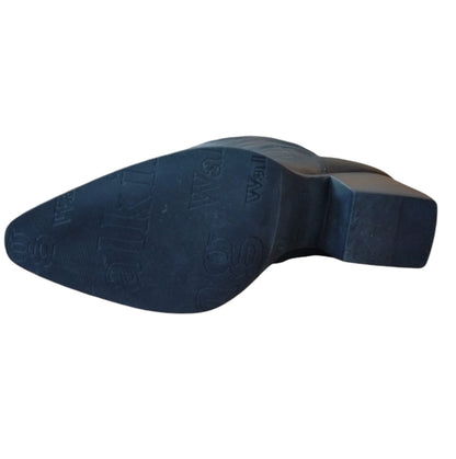 stivale al ginocchio in pelle nera camperos